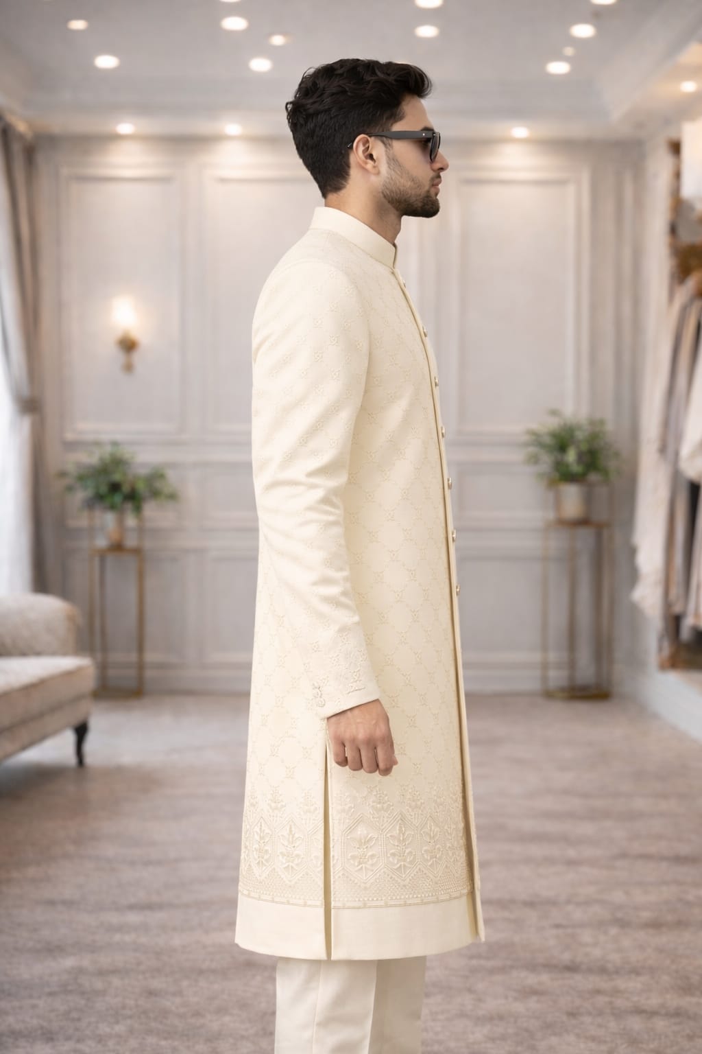 Men’s Cream Sherwani