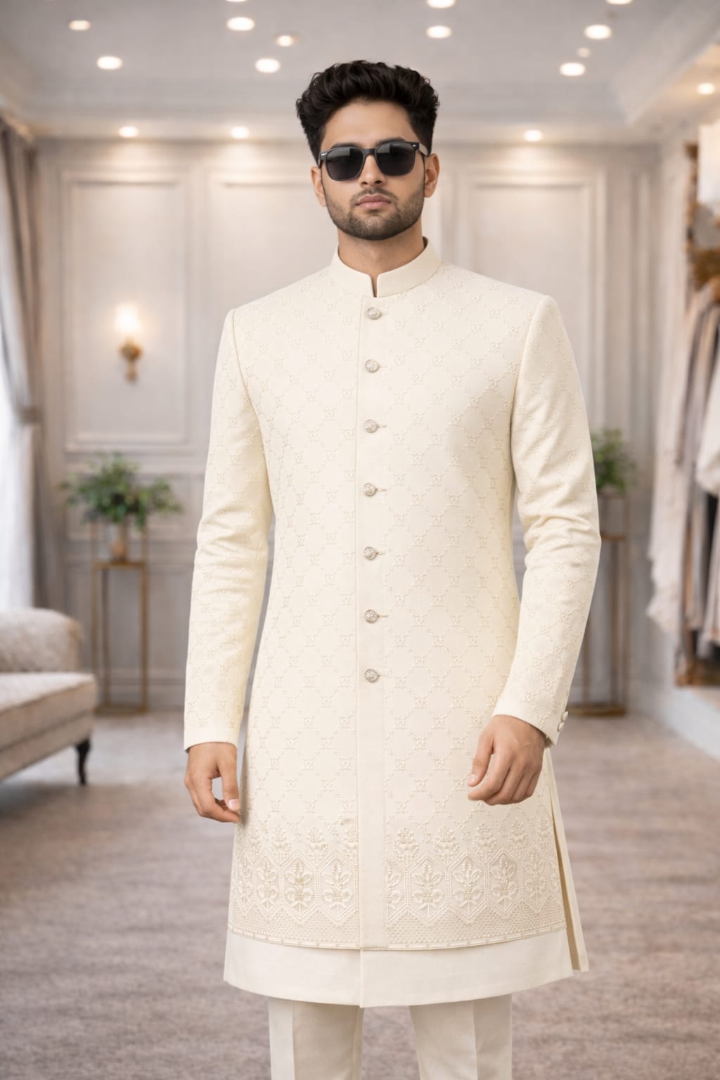 Men’s Cream Sherwani