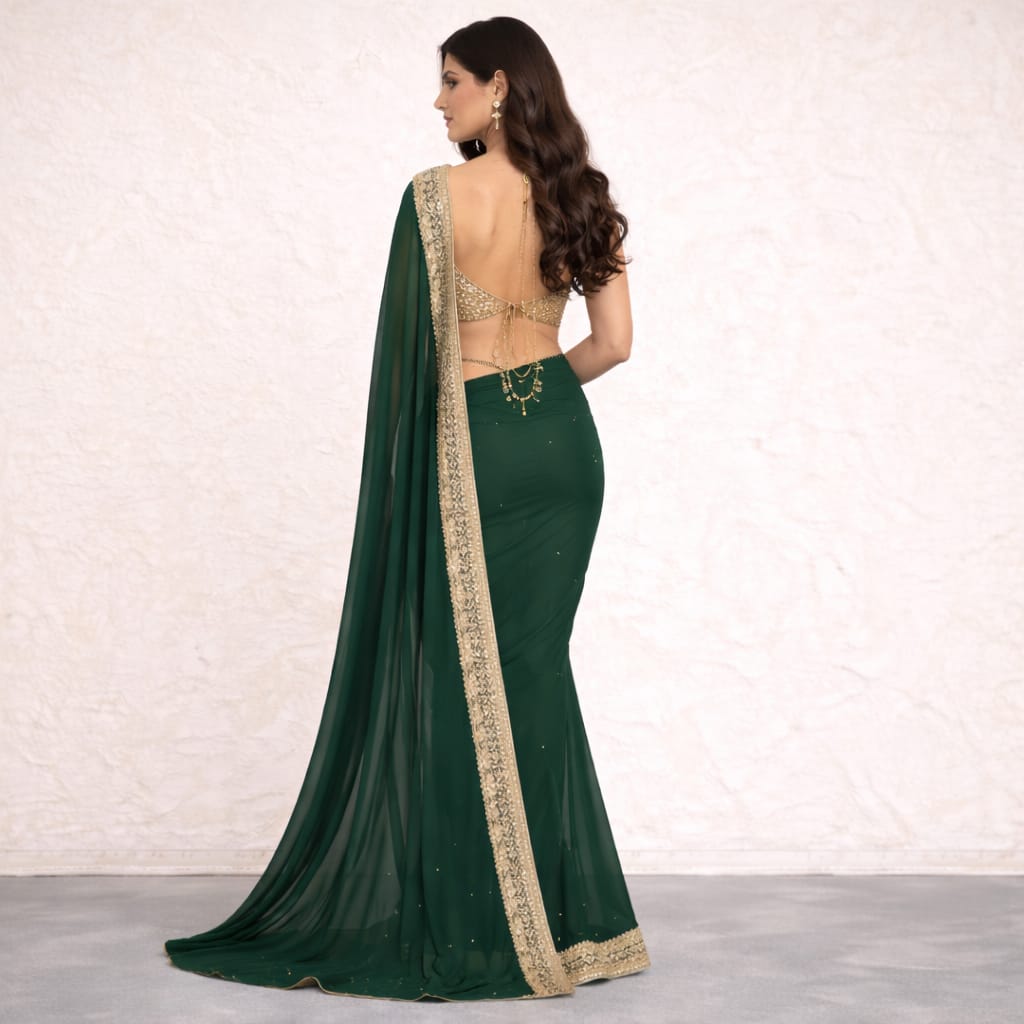 Green Designer Saree