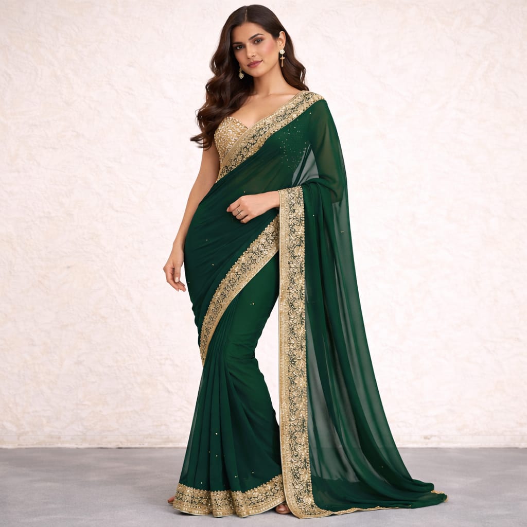 Green Designer Saree