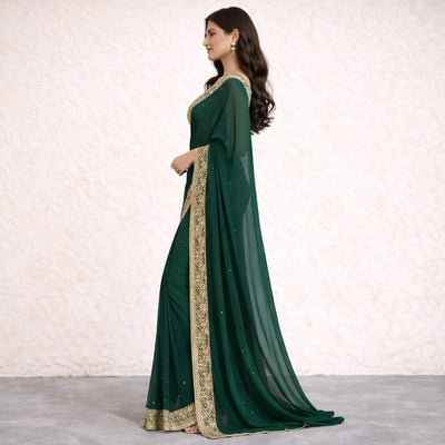 Green Designer Saree